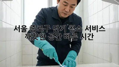 서울 종로구 단기 청소 서비스: 깨끗한 공간, 빠른 시간!