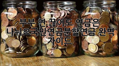 부부 연 끊어도 연금은 나눠요!💰국민연금분할연금 완벽 가이드
